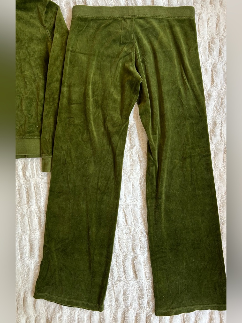 Y2K Vintage Juicy Couture Velour Tracksuit Set Made in USA Green - Picture 13 of 13